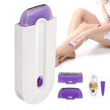 2 in 1 Electric Epilator Women Hair Removal Painless Touch Hair Remover Shaver Instant &amp; Painless Free Sensor Light USB Recharge