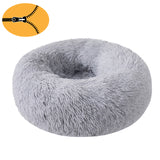 Removable Donut Dog Bed Plush Pet Kennel Round Cat Bed Winter Warm Sleeping Beds Lounger House for Medium Large Dogs Washable