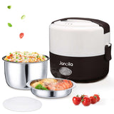 200W 1.3L Mini Rice Cookers Electric Lunch Box 2 Layer Heat Preservation Portable Steamer for Home Car School Office Bring Meal