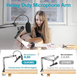 Microphone Boom,Adjustable Suspension Boom Scissors Mic Holder with Microphone Clip,for Other Mics,Games,Etc