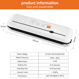 Food Vacuum Sealer Machine Touch Screen One Key Operation Strong Suction Preservation Vacuum Lock Fresh Moisture Mildew Proof