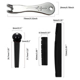 Guitar Strap with 3 Pick Holders Soft Cotton Strap (Black) with Guitar Bridge Pins Puller Pulling Remover Extractor Too