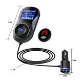 Car Radio Player Transmitter with Built-in Microphone Dual USB Car Charger In-Car MP3 Player Hand-free Calling