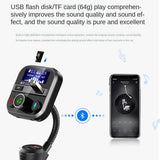 1.8"Wireless Car Bluetooth FM Transmitter Aux Supports QC3.0 Charging Treble And Bass Sound Music Player Car Charger Quick