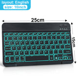 RGB Bluetooth Keyboard And Mouse Set Russian Spainish Wireless Keyboard Mouse Combo Rechargeable RGB Mouse For ipad Laptop