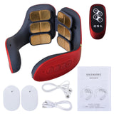 6 heads Electric Neck Massager Pulse Back Rechargeable Massager For Neck 12 Mode Heating Pain Relief  With Remote Control