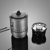 2100W Camping Gas Stove Outdoor Cooking System With Stove Heat Exchanger Pot Bowl Gas Burners for Hiking Fishing Mountaineering