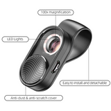 APEXEL 100X Microscope Lens Mobile Phone Macro Lens High Magnification LED Mini Pocket Portable Lens For iPhone Most Smartphones