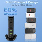 6 Port USB Hub Desktop Wall 96W Charger Power Adapter,for All iPad, iPhone 13 /12/11 Max Mini, Pixel Samsung Galaxy