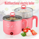450W 1.8L Multifunction Stainless Steel Electric Cooker with Steamer Hot Pot Noodles Pot Rice Cooker Steamed Egg Pan Multicooker