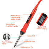 220V 80W LCD Electric Soldering Iron Adjustable Temperature Solder Iron Tools with Quality Soldering Iron Tips Kits Stand Tool