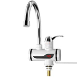 Stainless Steel Electric 360 Degree Rotation LED Fast Instant Faucet Tap Cold Hot Water Heater Safe Kitchen Under Inflow Sliver