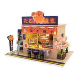 Japanese style snack bar DIY Wooden Doll House Miniaturas with Furniture  DIY House Home Dollhouse Toys for Children Christmas