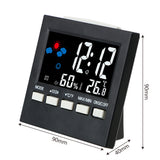 Intelligent Weather Clock LCD Thermometer Hygrometer Weather Forecast Clock Alarm Calendar Voice-activated Backlight Temp&amp; Humid