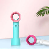 Portable Rechargeable Handheld Bladeless Fan 2000mah Desktop Base USB Port Mini Fan Air Outdoor cooling Fans