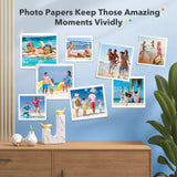 40/80 sheets Liene Photo Printer Comsuption Print Paper 4x6'' &amp; 2 Cartridge Water-resistant and Oxidation-resistant