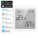 2022. WIFI Temperature Humidity Sensor Indoor Hygrometer Thermometer Detector Smart Life Remote Control Support Alexa Google