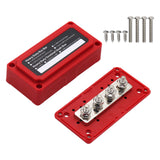 300A Bus Bars 12V-48V Heavy Duty Power Distribution Block 4X M8 5/16" Terminal Studs Red for RV Trucks Ships Yachts