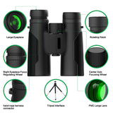 12x42 HD High Power Binoculars BAK4 Prism Multi-layer Green Coating Portable Telescope Outdoor Camping