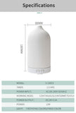 Ceramic Essential Oil Aromatherapy Diffuser Ultrasonic Air Humidifier with Timer Night Light Waterless Auto Off Cool Mist Maker