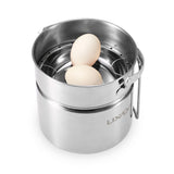 Lixada Stainless Steel Bail Handle Camping Pot with Internal Steaming Dish Foldable Handle Outdoor Camping Cooking Equipment