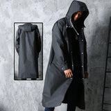 2020 new black fashion adult waterproof long men women raincoat hooded for big boy girl travel fishing climbing cycling