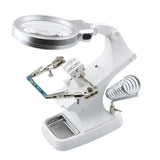 Desktop LED Magnifier Lamp Light Magnifying Glass Lens 4.5X Loupes Magnification Work Lamp Adjustable Handheld Rechargeable Red