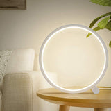 LED Table Lamp Bedside Desk Lamp Dimmable Light Round Contact Control Night Light for Bedroom Kids Room