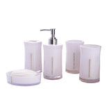 5pcs Lotion Bottle Household Toothbrush Holder Bathroom Accessory Set Soap Box Mouthwash Cup Hotel Acrylic Washing Tool Gift