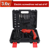 JUNEFOR Electric Screwdriver With Screw driver Bits Set Tool Kit 3.6V Cordless Screwdriver USB Rechargeable Portable Repair Tool