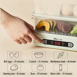Electric Steamer Pot Steamer Cooker Egg Boiler  Home Breakfast Machine Double Layer Multifunction Timing Hot Pot Food Warmer
