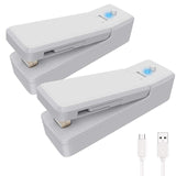 2 Pack Rechargeable Mini Bag Sealer, Handheld Heat Sealer, Food Storage Snack Fresh Mini Portable Vacuum Sealer Machin