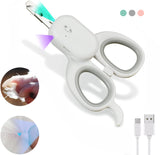 Pet Dog Cat Nail Clipper Professional Cutter USB Grooming Clippers Scissors Pet Nail Trimmer for Cats Dogs with LED -UV- Light