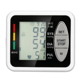 Household Wrist Tonometer LCD Display Electronic Sphygmomanometer Indicator Light And Data Storage Blood Pressure Monitor