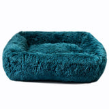 Square Dog Bed House Soft Long Plush Cat Mat Square Cat Bed House Cats Dog Mat Winter Pet Cushion Portable For Pets Cats Basket