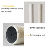 PVC Cat Scratching Post for Cat Tree DIY Cat Climbing Frame Replacement Post Sisal Rope Entangle Kitten Toy Scratch Furniture