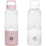 2Set 500ML 4000Mah Portable Smoothie Blender Mini USB Mixer Electric Juicer Charging Vitamer Fruit Juicer Pink &amp; White