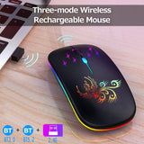 Wireless Optical Mouse 2.4G+BT3.0+BT5.2 3-mode Ergonomic Mouse Built-in 500mAh Rechargeable Battery for PC Laptop