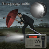 Portable Radio HRD-701 Outdoor Emergency Hand Crank Solar Dynamo AM/FM Radios Power Bank with LED Lamp
