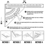 Foldable Multifunction Measuring Ruler Woodworking Positioning Tool Angle Adjusting Extendable Utility Tool