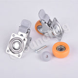 4Pcs/Set Swivel Furniture Caster 1.5 inch Heavy Duty 120kg Orange Swivel Castor Wheels Trolley Ultra Quiet Nylon Castor Wheels