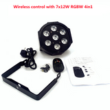 Wireless Remote Control LED dj light Led Flat Par 9x18W RGBWA UV 6IN1 DMX controlled Home Disco Lights