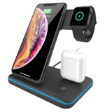 15w Vertical Multi-functional 3-in-1 Wireless Charger Fast Charging Station For Watch Mobile Phone Headset