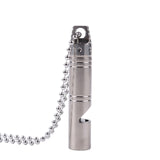 Outdoor  Alloy Whistle With Chain Light weight High Decible Titanium Emergency Cheerleading Whistle Survival Camping Ultra