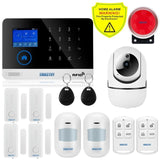 Wireless Tuya APP SIM GSM Home RFID Burglar Security LCD Touch Keyboard WIFI GSM Alarm System Sensor kit Russian,Spanish Voice