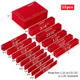 16Pc Inch / 9Pc Metric Setup Blocks Height Gauge Set, Precision Aluminum Setup Bars for Router and Table Saws Woodworking Set Up