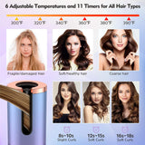 Rechargeable Automatic Curling Iron Cordless Auto Hair Curler Ceramic Ionic Hair Curling LCD Display Spin Curling Iron Hair Tool