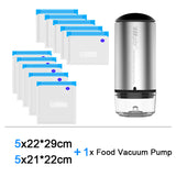 New Vacuum Food Storage Bags Air Pump Set Food Saver USB Rechargeable Vacuum Sealer for Sous Vide Reusable Vacuum Packaging Bag