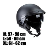 Scooter Motorcycle Half Helmet Drop Down Retractable Visor for Men Women