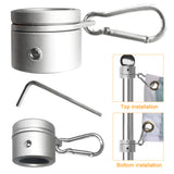 2pcs Aluminum Alloy 360 Degree Rotating Outdoor Grommet Durable Easy Install Flag Pole Ring Rustproof 26mm Adjustable Anti Wrap